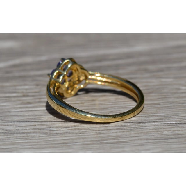 Contemporary The Tecoma: Ladies 14K Gold Ring set with 0.35CTW Tanzanite and Diamonds For Sale - Image 3 of 9
