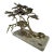 Vintage Signed Bijan Brass Bonsai Tree Sculpture, Deer Family, Marble Base For Sale