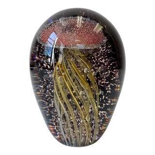 Vintage Glass Jellyfish Paperweight For Sale
