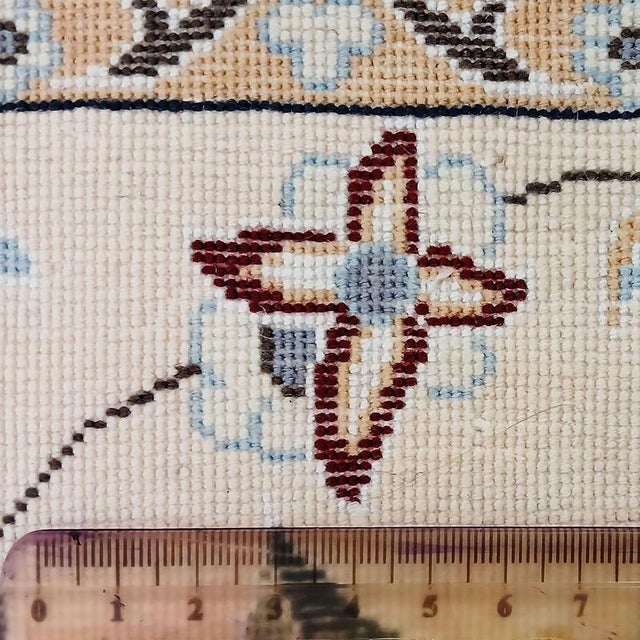 Hand-Knotted Middle Eastern Nain Rug in Wool & Silk For Sale - Image 5 of 6