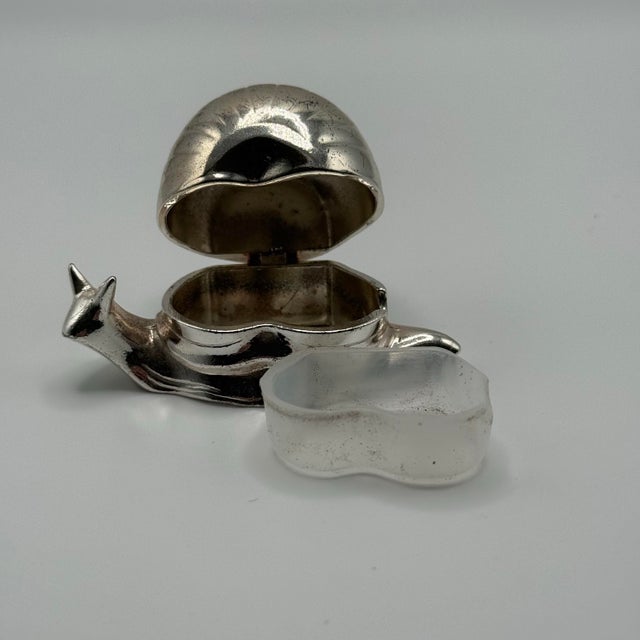 Vintage 1970s Silver Plated Snail Salt Cellar For Sale - Image 4 of 12