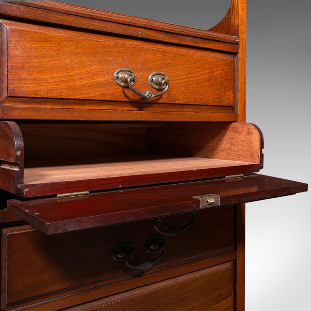 Antique Fall Front Music Cabinet, English, Art Nouveau, Victorian, After Liberty For Sale - Image 10 of 12