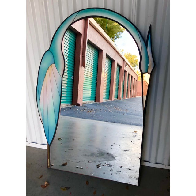 Signed David Marshall Crane Mirror | Chairish