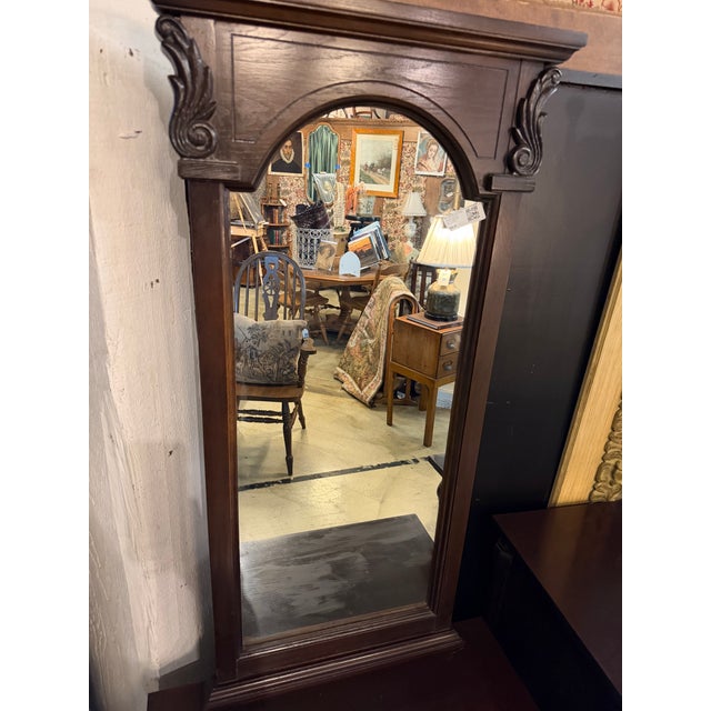 Wood Vintage Spanish Revival Carved Wood Dresser & Matching Mirror Set For Sale - Image 7 of 11