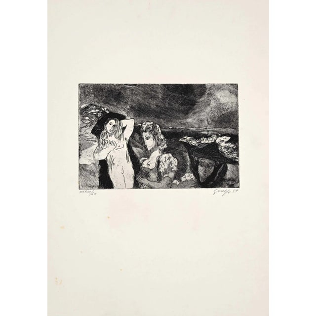 Figure 1959 is an original etching realized by Guelfo Bianchini in 1959. The artwork is hand-signed by the artist on the...