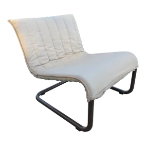 Vintage 1970s Kebe Denmark Furniture Steel Tube Cantilever Slipper Chair