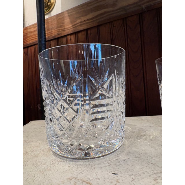 excellent vintage condition with no cracks or chips. Lovely faceted crystal with good heft in hand Height 3.25" Width...