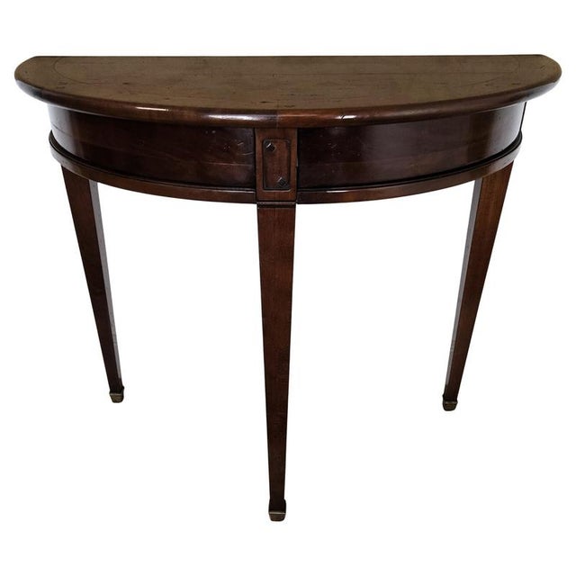 Mid-Century Italian Demi Lune Wall Console in Wood with Hidden Drawers, 1960s For Sale - Image 10 of 10