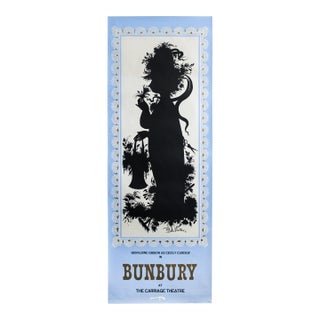 1963 Danish Poster, Bunbury at the Carriage Theater (Blue Version) by Bjorn Winblad For Sale