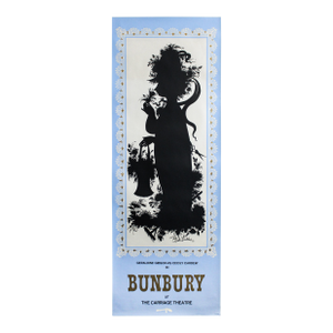 1963 Danish Poster, Bunbury at the Carriage Theater (Blue Version) by Bjorn Winblad