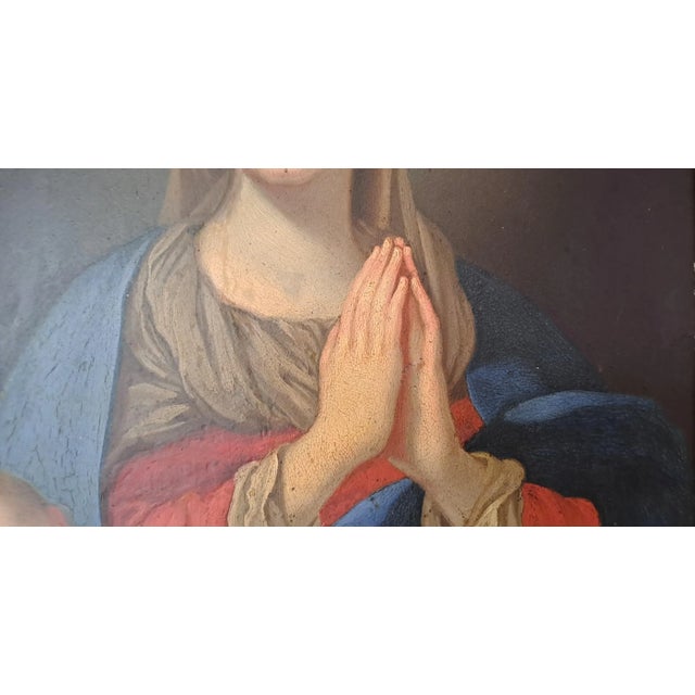 Italian Artist, Madonna and Child, 1700s, Oil on Copper, Framed For Sale - Image 7 of 11