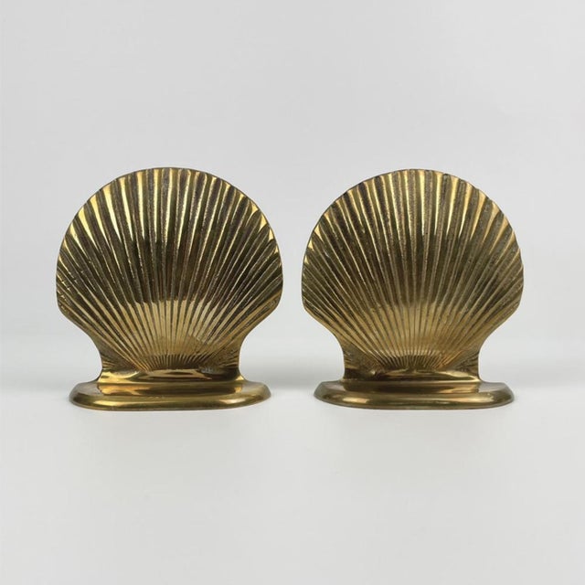 Brass Seashell Bookends, 1960s, Set of 2 For Sale - Image 6 of 6