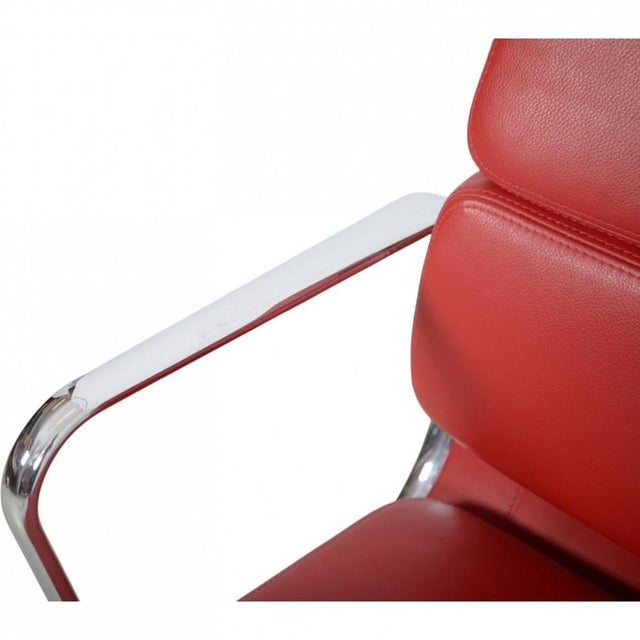 EA-208 Chair in Red Leather by Charles Eames, 2005 For Sale - Image 4 of 15
