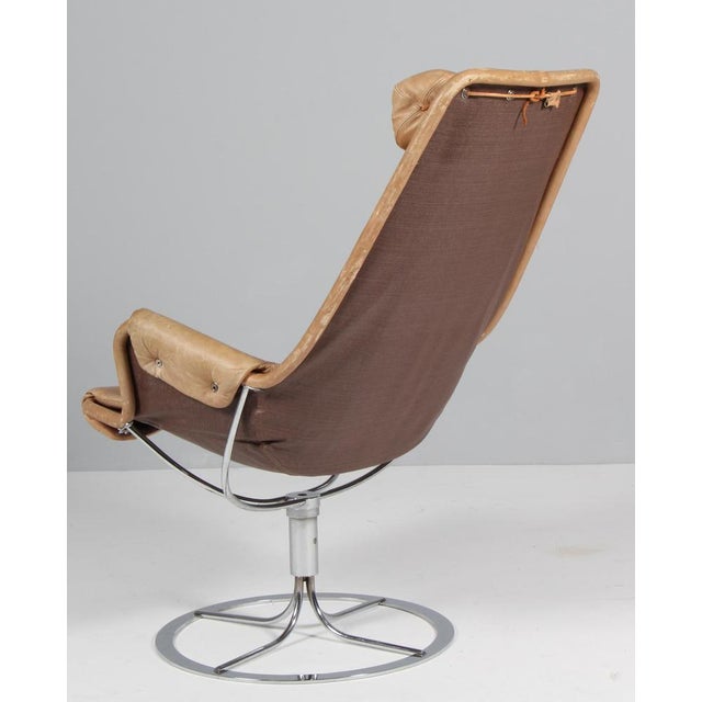 Metal Jetson Lounge Chair in Tan Leather by Bruno Mathsson for DUX, 2000s For Sale - Image 7 of 8