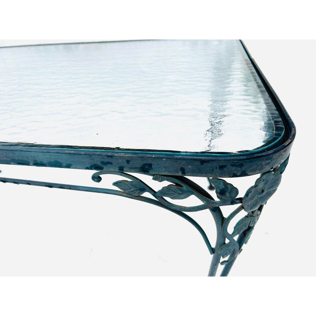 Vintage Chantilly Rose Wrought Iron Patio Table by Russell Woodard, Attributed For Sale - Image 4 of 6