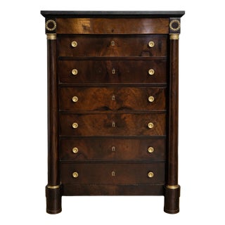 19th Century Empire Week Organizer in Flame Mahogany For Sale