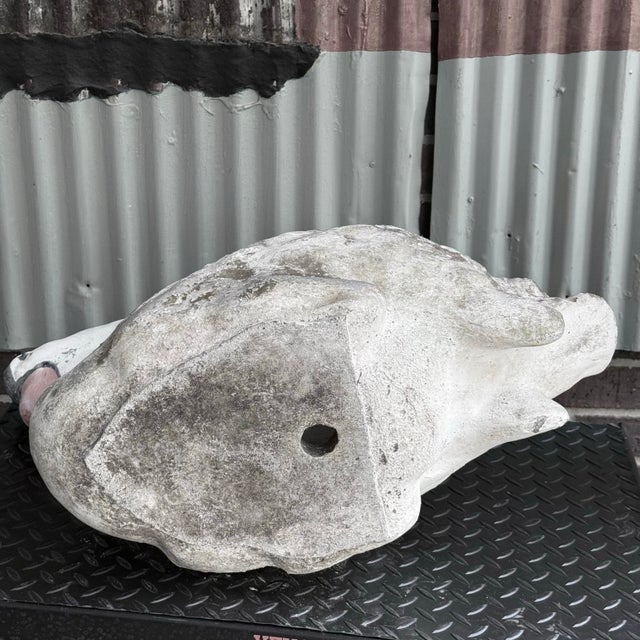Mid 20th Century Cast Stone Swan Planter Garden Ornament North Carolina 26" For Sale - Image 11 of 12
