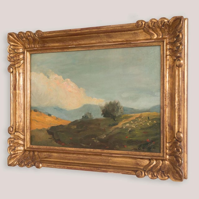 Shepherd and Flock in a Mountain Landscape, 1890s, Oil Painting on Canvas For Sale - Image 4 of 9