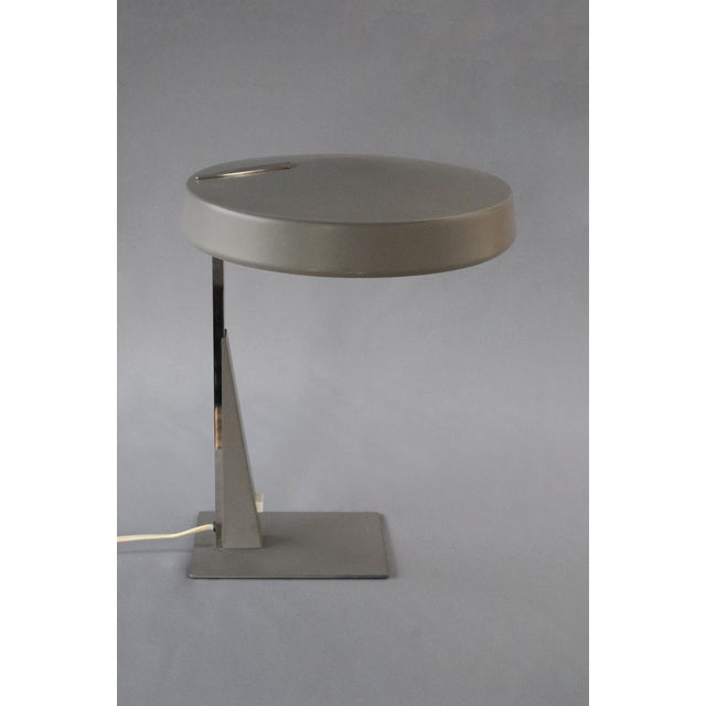 Gray Vintage Table Lamp by Louis Kalff for Philips, Netherlands, 1960s. For Sale - Image 8 of 17