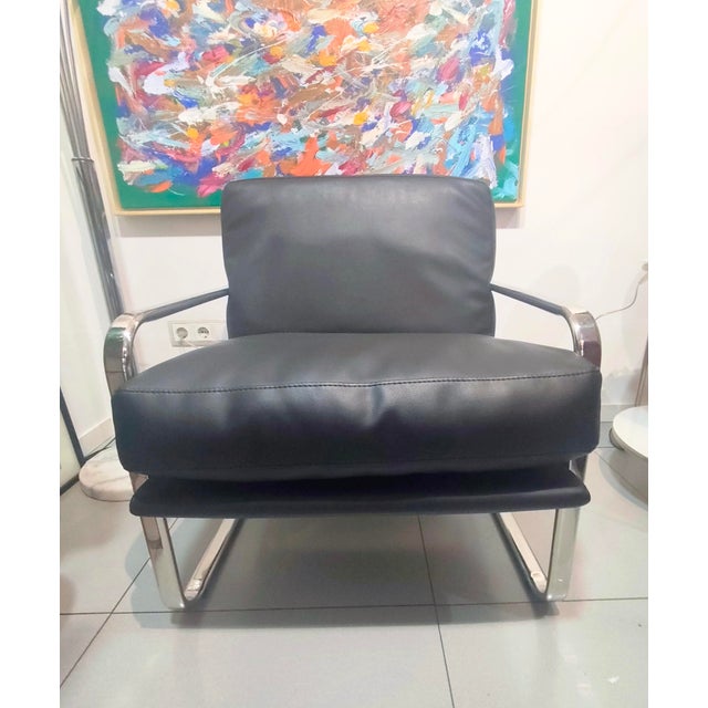 Leatherette and Metal Chair from Ángel Cerda, 2000s For Sale - Image 9 of 11