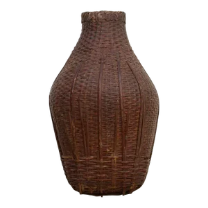 Early 20th Century Rattan Nepalese Bottle