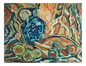 Modernist Scene, Oil on Board, 1960s