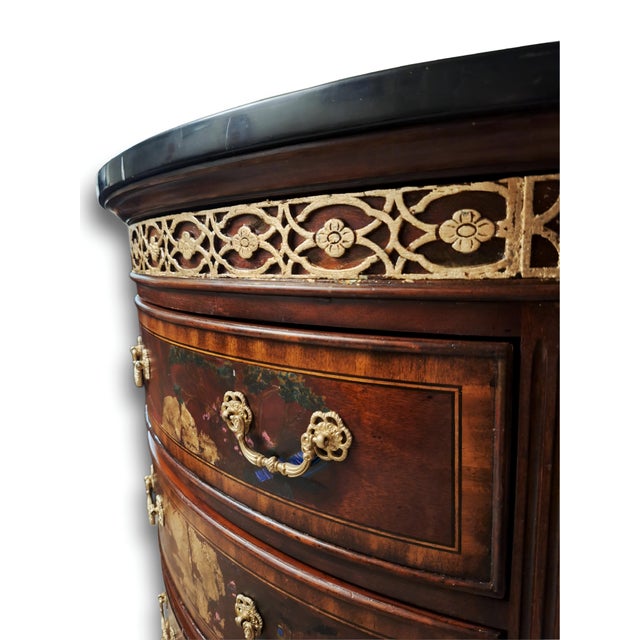 Mid 19th Century Mid 19th Century Imperial Garden Chest | Hand-Painted Chinoiserie Marble Top Dresser For Sale - Image 5 of 10