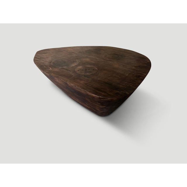 Andrianna Shamaris Single Charred Minimalist Teak Wood Coffee Table For Sale - Image 4 of 18