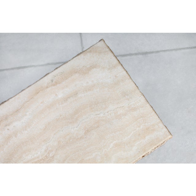 1970s Italian Modernist Live Edge Travertine Coffee Table by Stone International For Sale - Image 11 of 11
