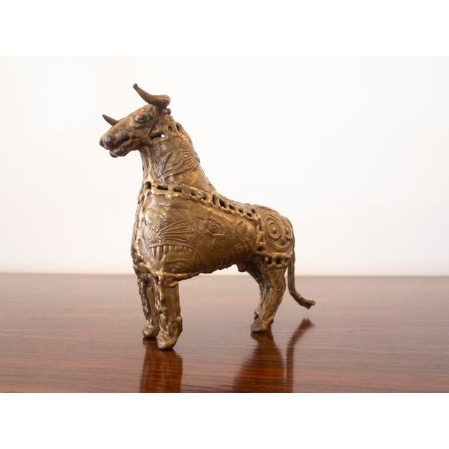 Pal Kepenyes 1970s Brutalist Brass Bull by Pal Kepenyes For Sale - Image 4 of 9
