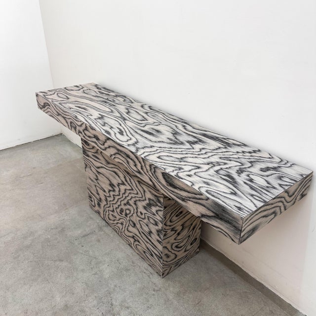 Vintage 1980s Postmodern Memphis Pedestal Console Entryway Table For Sale - Image 10 of 11