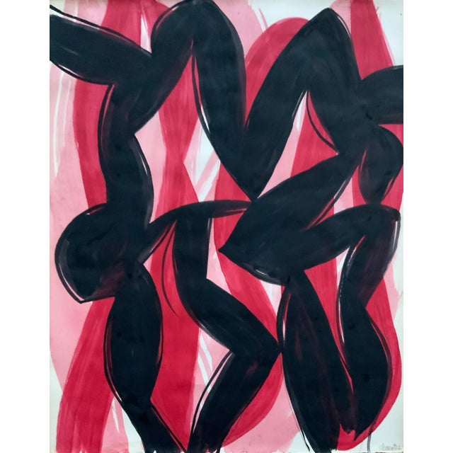 Contemporary Abstract Gouache on Arches Paper "22ja2a-2022" by Alain Clément For Sale - Image 4 of 4