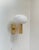 1960s Vintage Scandinavian Brass Wall Lamp with Opaline Glass Mushroom Shade, 1960s For Sale - Image 5 of 10