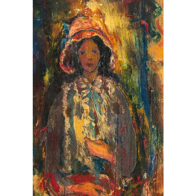 Modern Sirio Pellegrini, Antonella at Carnival, Oil on Board, 1969 For Sale - Image 3 of 5
