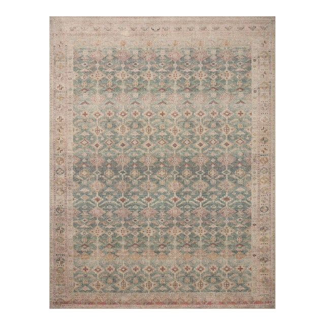 Angela Rose x Loloi Aubrey Rug Aqua / Sand 10'-0" x 14'-0" Area Rug For Sale