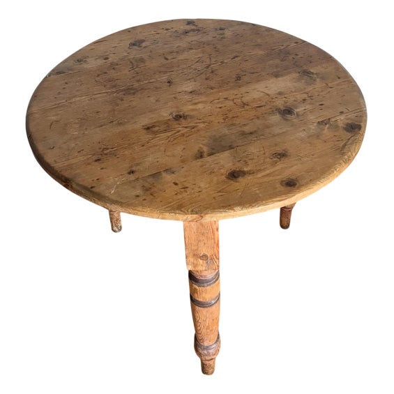 Antique English Pine Cricket Table, 1800s For Sale