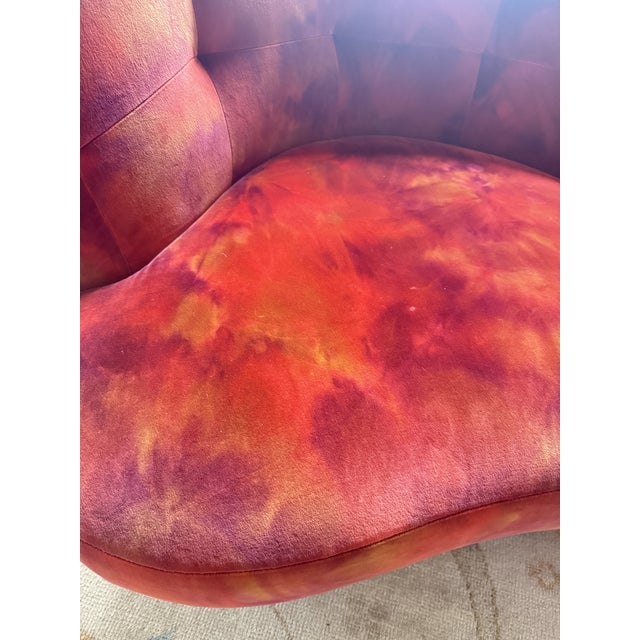 1980s Pair of Vladamir Kagan Nautilus Style Mid-Century Swivel Chairs in Unique Fabric For Sale In New York - Image 6 of 6