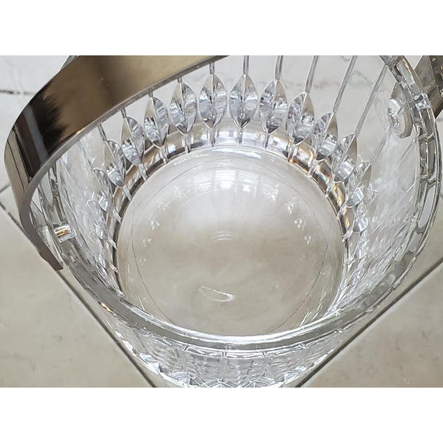 Transparent Vintage Mikasa Crystal Park Lane Pattern Ice Bucket With Detachable Handle For Sale - Image 8 of 11