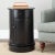 Modern Swivel Accent Table in Distressed Black For Sale - Image 3 of 4