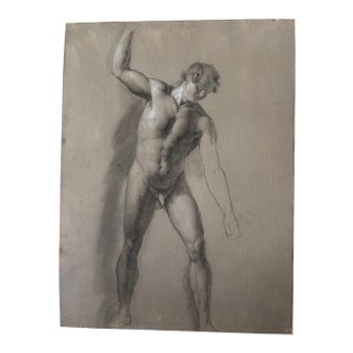 1900s Academic Study Nude Male Florentine School - Unsigned Ink For Sale