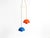 Original enameled double-shade flower pot pendant lamp in blue and red from the 1970s. design by verner panton....