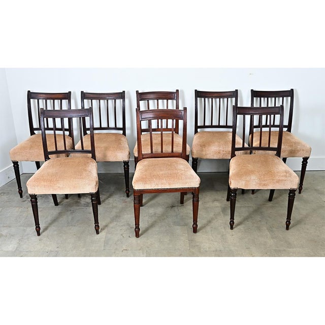 Brown Set of 8 English 19th Century '' H.O. Peers '' Mahogany Dining Chairs For Sale - Image 8 of 12