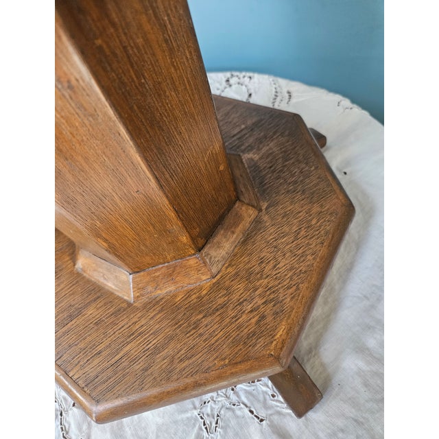 Brown Mission Style American Arts and Craft Pedestal Stand For Sale - Image 8 of 12