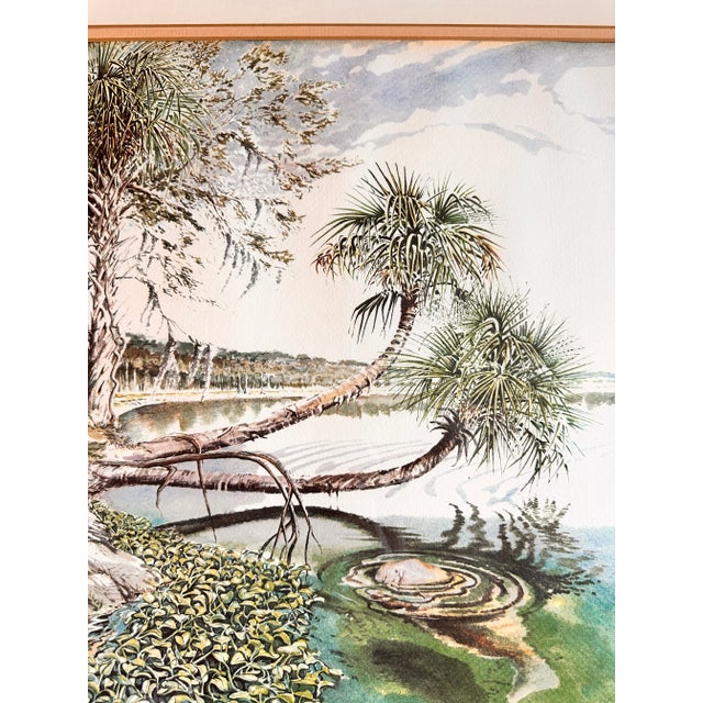African Limited Edition 3/500 Tropical Seascape Watercolor For Sale - Image 3 of 7