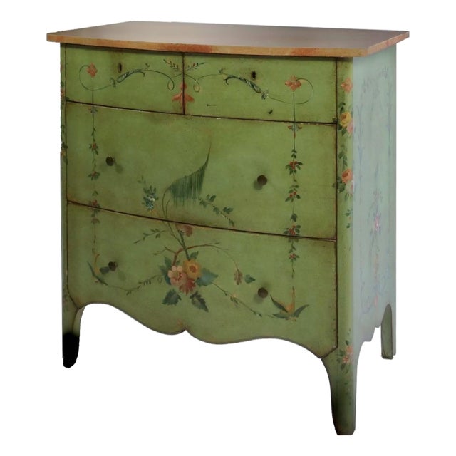 1990s Large Hand Painted French Provencal Chest of Drawers For Sale