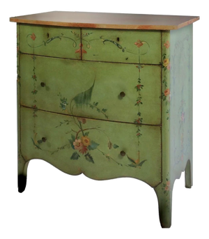 1990s Large Hand Painted French Provencal Chest of Drawers