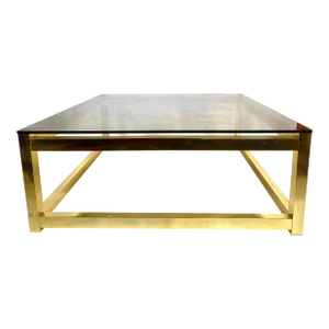 Vintage Smoked Glass Top Coffee Table