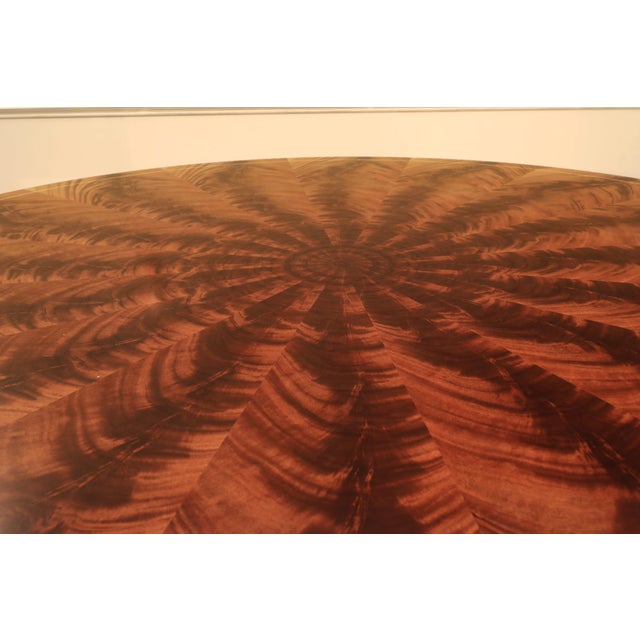 Round Mahogany Dining Table for Seating 10-12 People Natural Finish For Sale - Image 4 of 14