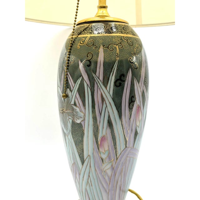 Aqua Large Elle Due Table Lamp in Hand-Painted Enameled Porcelain from Sigma, 1990s For Sale - Image 8 of 18