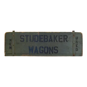 Hand Painted Studebaker Wagons Sign C.1930